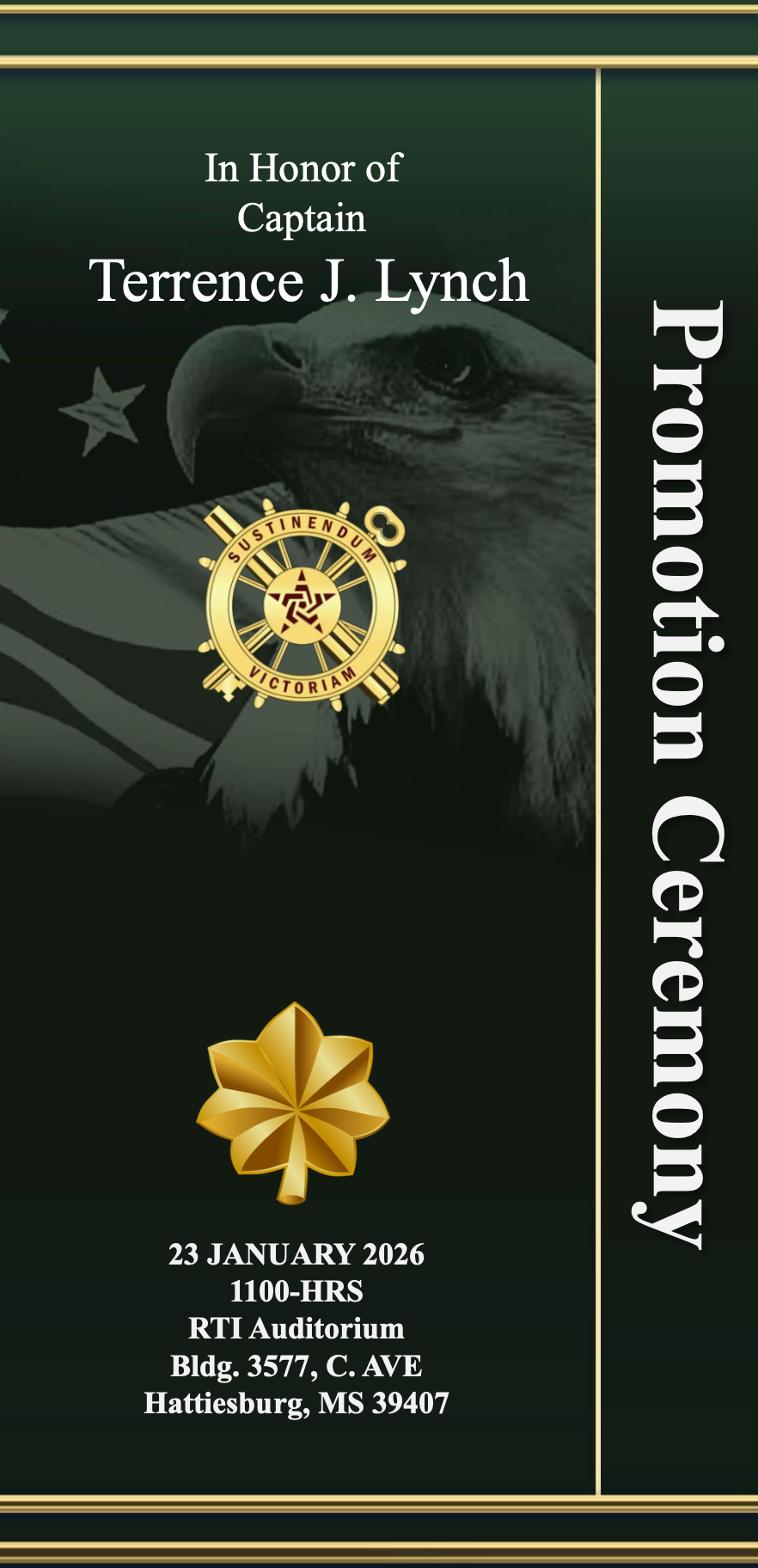 Promotion Ceremony Honoring CPT Terrence J. Lynch