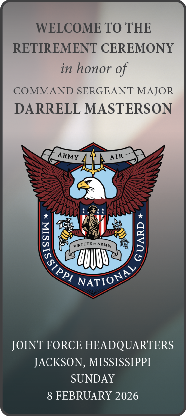 CSM Darrell Masterson Retirement Ceremony Program Cover