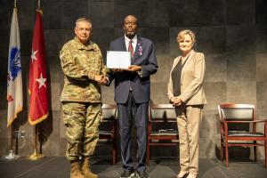 Maj. Gen. Janson D. Boyles, the adjutant general of Mississippi, retired Army Maj. Victor F. Hogan, U.S. Sen. Cindy Hyde-Smith