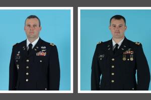 Chief Warrant Officer 4 Derek Joshua Abbott (left) and Chief Warrant Officer 4 Bryan Andrew Zemek